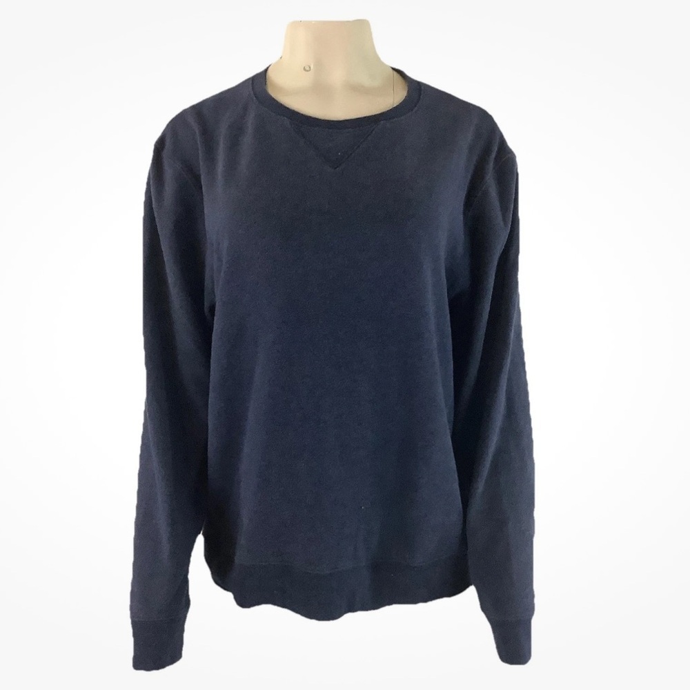J McLaughlin Sz L 100% Pima Cotton Boxy Fit Sweatshirt Blue Pullover Style